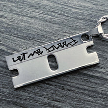Load image into Gallery viewer, Black 'Let Me Bleed 2' Razor Necklace