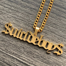 Load image into Gallery viewer, Gold '$uicideboy$' Necklace
