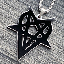 Load image into Gallery viewer, Black 'Heartagram' Necklace