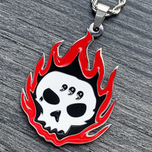 Load image into Gallery viewer, Colored 'Flaming 999 Skull' Necklace