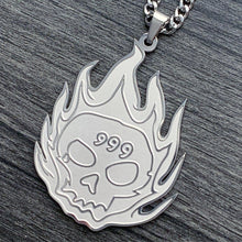 Load image into Gallery viewer, 'Flaming 999 Skull' Necklace