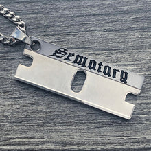 Load image into Gallery viewer, Black 'Sematary Razor' Necklace