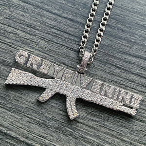 Iced Out 'AK' Necklace