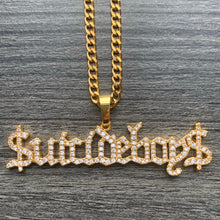 Load image into Gallery viewer, Iced Gold '$uicideboy$' Necklace