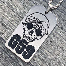 Load image into Gallery viewer, Black 'G59 Toe Tag' Necklace