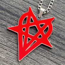 Load image into Gallery viewer, Red 'Heartagram' Necklace