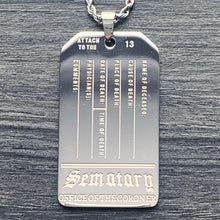 Load image into Gallery viewer, Sematary 'Toe Tag' Necklace