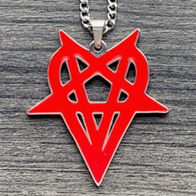 Load image into Gallery viewer, Red 'Heartagram' Necklace