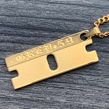 Load image into Gallery viewer, Gold '$uicideboy$ Razor' Necklace