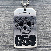 Load image into Gallery viewer, Black 'G59 Toe Tag' Necklace