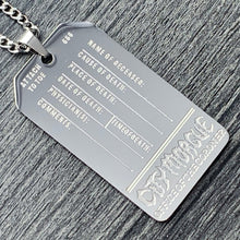 Load image into Gallery viewer, 'CITY MORGUE' Toe Tag Necklace
