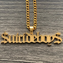 Load image into Gallery viewer, Gold '$uicideboy$' Necklace