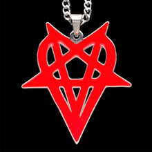 Load image into Gallery viewer, Red 'Heartagram' Necklace