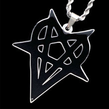 Load image into Gallery viewer, Black 'Heartagram' Necklace