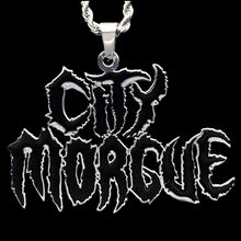 Load image into Gallery viewer, Black 'CITY MORGUE' Necklace