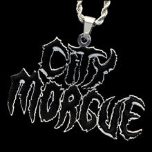 Load image into Gallery viewer, Black 'CITY MORGUE' Necklace