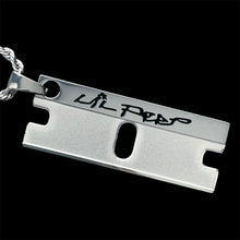Load image into Gallery viewer, Black 'Let Me Bleed' Razor Necklace