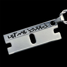 Load image into Gallery viewer, Black 'Let Me Bleed 2' Razor Necklace