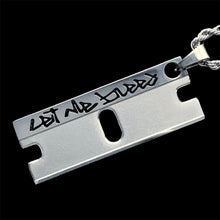 Load image into Gallery viewer, Black 'Let Me Bleed' Razor Necklace