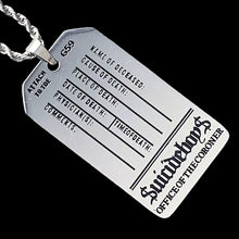 Load image into Gallery viewer, Black 'G59 Toe Tag' Necklace