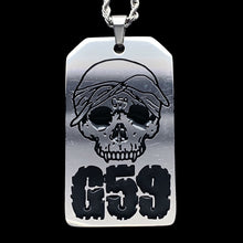 Load image into Gallery viewer, Black 'G59 Toe Tag' Necklace