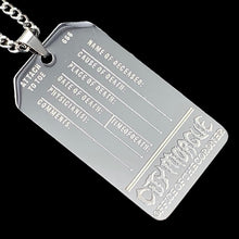 Load image into Gallery viewer, 'CITY MORGUE' Toe Tag Necklace