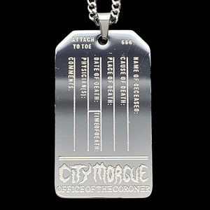 'CITY MORGUE' Toe Tag Necklace