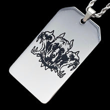 Load image into Gallery viewer, Black 'CITY MORGUE' Toe Tag Necklace