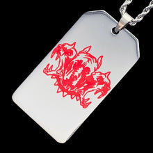 Load image into Gallery viewer, Red &#39;CITY MORGUE&#39; Toe Tag Necklace
