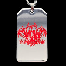 Load image into Gallery viewer, Red &#39;CITY MORGUE&#39; Toe Tag Necklace
