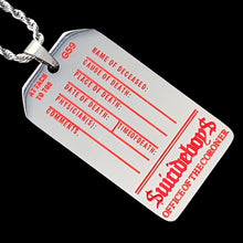 Load image into Gallery viewer, Red 'G59 Toe Tag' Necklace