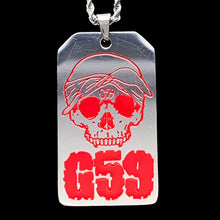 Load image into Gallery viewer, Red 'G59 Toe Tag' Necklace