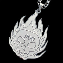 Load image into Gallery viewer, 'Flaming 999 Skull' Necklace