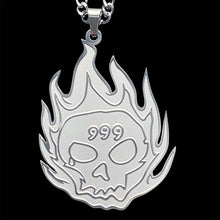 Load image into Gallery viewer, 'Flaming 999 Skull' Necklace