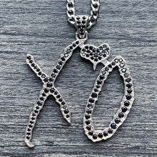 Load image into Gallery viewer, Iced Black 'XO' Necklace