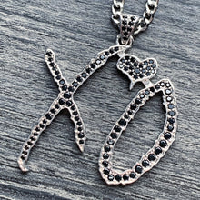 Load image into Gallery viewer, Iced Black 'XO' Necklace
