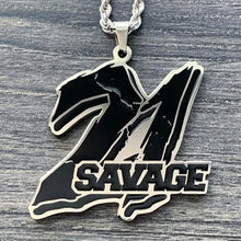 Load image into Gallery viewer, Black '21 SAVAGE' Necklace
