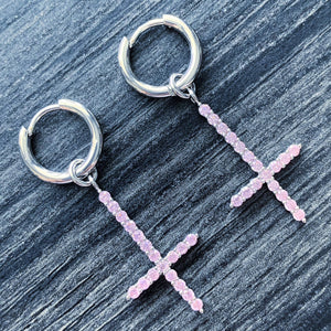 Pink 'Cross' Earring