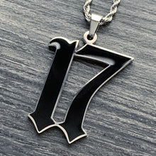 Load image into Gallery viewer, Black '17' Necklace