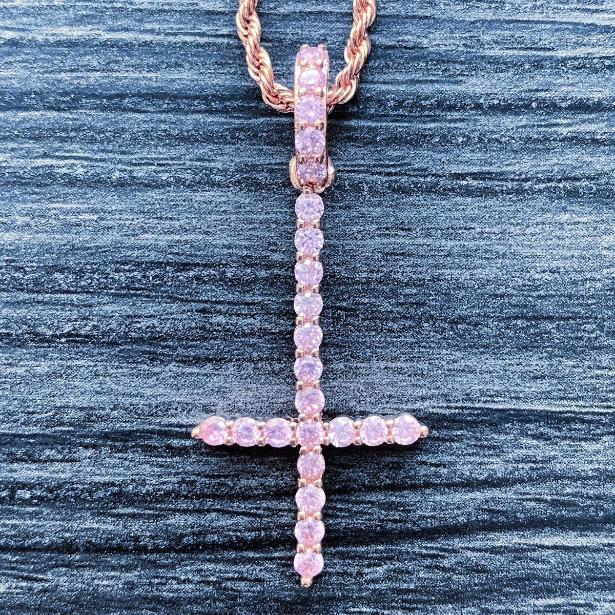 Pink Diamond Cross Necklace