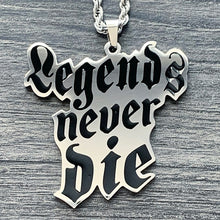 Load image into Gallery viewer, Black 'Legends Never Die' Necklace