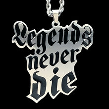 Load image into Gallery viewer, Black 'Legends Never Die' Necklace
