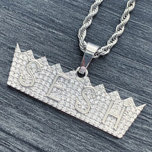 Load image into Gallery viewer, Iced Out &#39;SESH Crown&#39; Necklace
