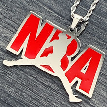 Load image into Gallery viewer, Red 'NBA' Necklace
