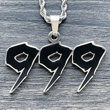 Load image into Gallery viewer, Black &#39;Triple 9&#39; Necklace
