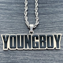 Load image into Gallery viewer, Black 'YOUNGBOY' Necklace