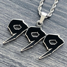 Load image into Gallery viewer, Black &#39;Triple 9&#39; Necklace
