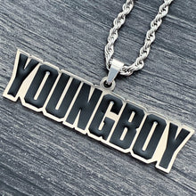 Load image into Gallery viewer, Black 'YOUNGBOY' Necklace