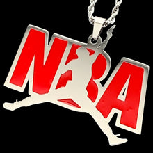 Load image into Gallery viewer, Red 'NBA' Necklace