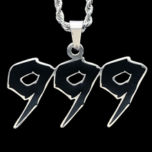 Load image into Gallery viewer, Black &#39;Triple 9&#39; Necklace
